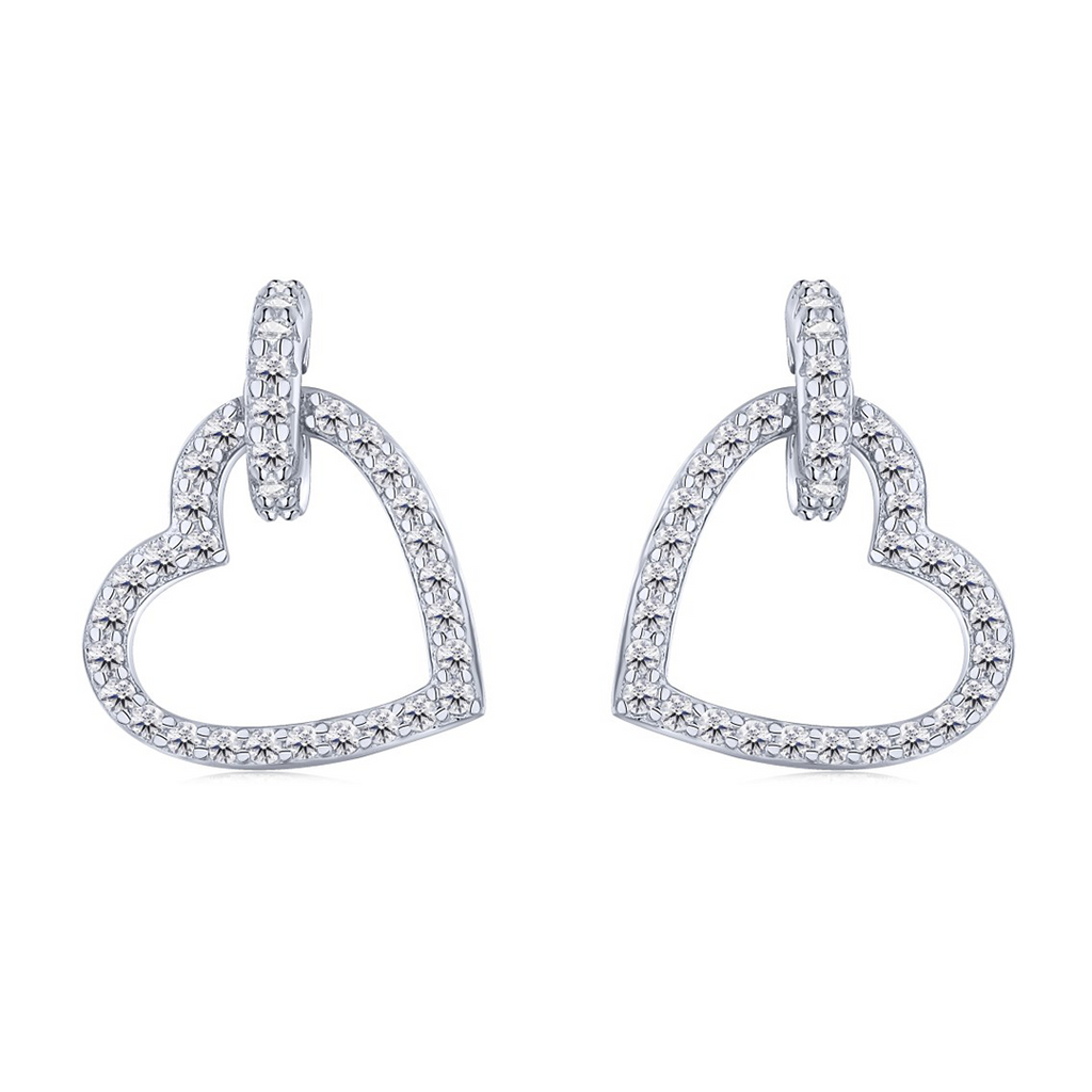 Aretes Corazón de Cristales