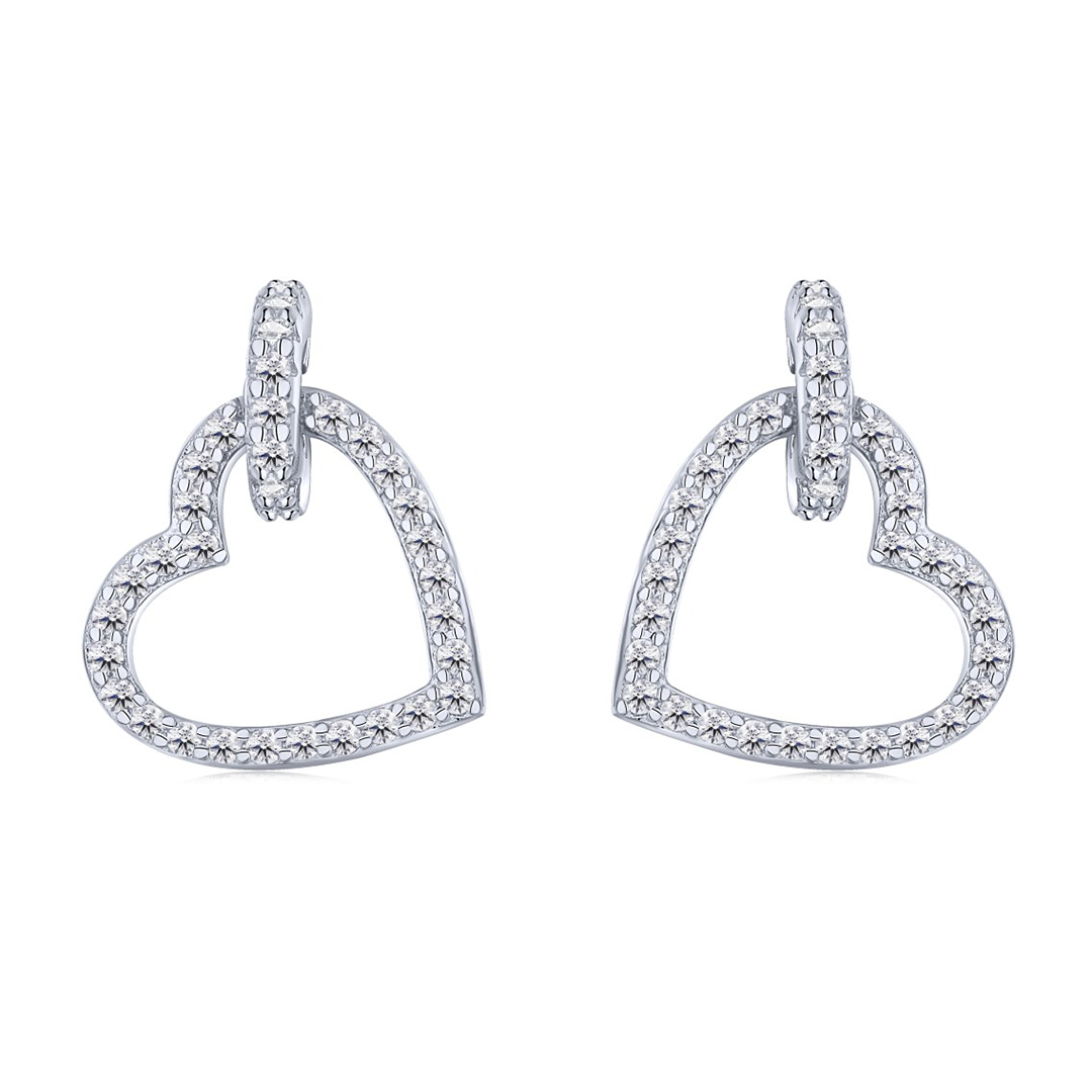Aretes Corazón de Cristales