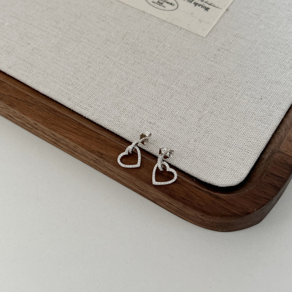 Aretes Corazón de Cristales