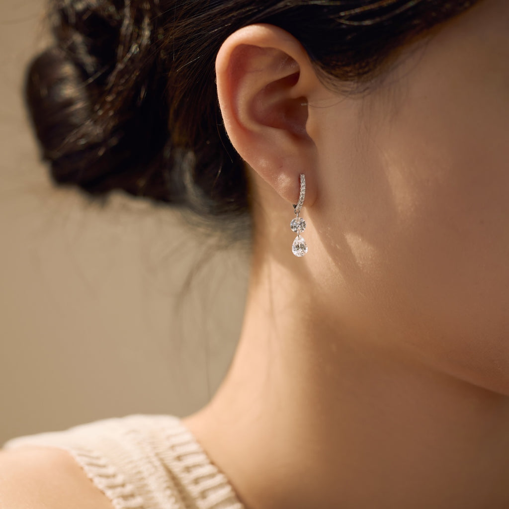 Aretes Colgantes Gota de Cristal