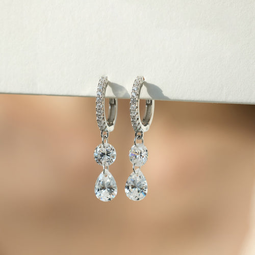 Aretes Colgantes Gota de Cristal